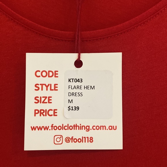 Melbourne brand Prahran Fool Clothing Red dress medium 💙💚💛🧡❤️💜🤍HOST PICK✨✨ - Picture 3 of 7
